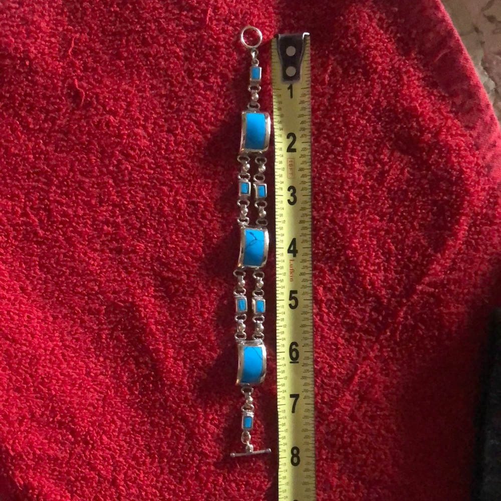 Plata mexicana 925 azul turquesa de 8”